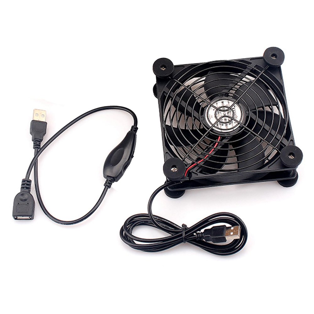 Quiet 120mm Router Fan Coolers With Speed Controller DC5V USB Powered Cooling Case Fan For Router Modem Receiver DVR