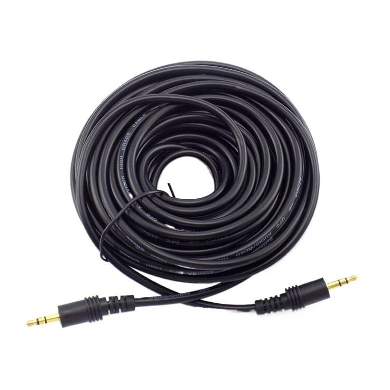 1.5/3/5/10/15/20M 3.5mm Stereo Male to Male Ja-ck Audio Aux Cable Extension Cable Cord for Computer MP3/MP4 E3(5m)