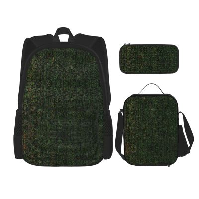 HJKTVDRQ Math Formula Print Stylish Travel Backpack And Lunch Box Set,600d Oxford Fabric,With Insulated Lunch Bag