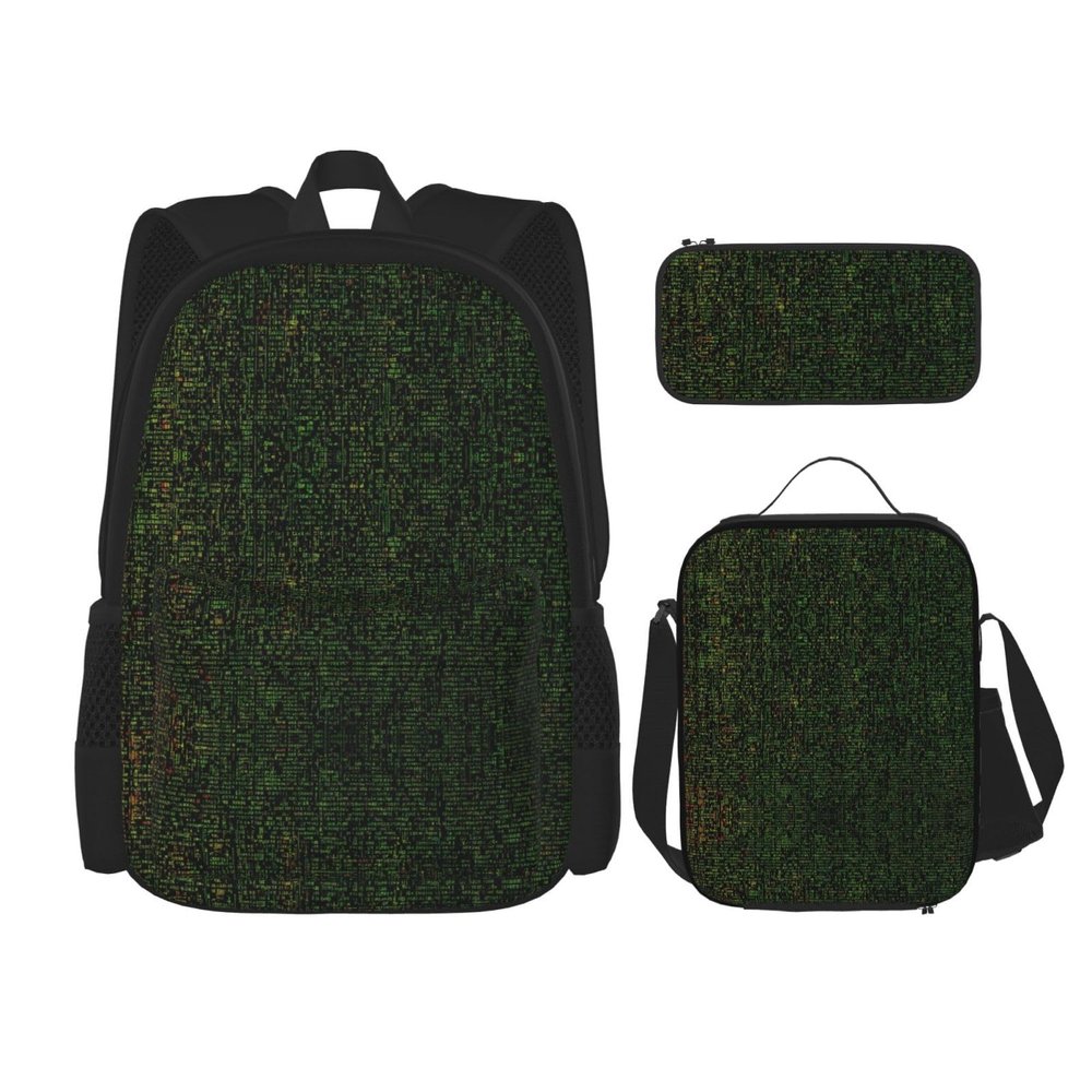 HJKTVDRQ Math Formula Print Stylish Travel Backpack And Lunch Box Set,600d Oxford Fabric,With Insulated Lunch Bag
