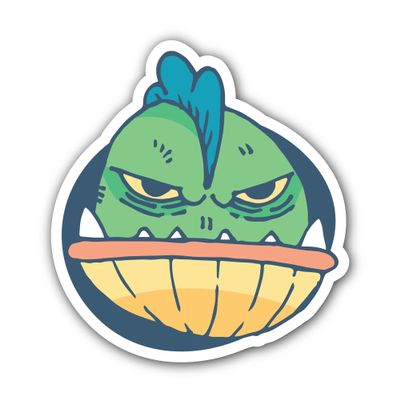 2 (Pieces) 3" and 5" Cartoon Simple Monster Sticker, Waterproof Vinyl Decals for Many Purpose Like Cars, Trucks, Laptops, Phones, Windows and More