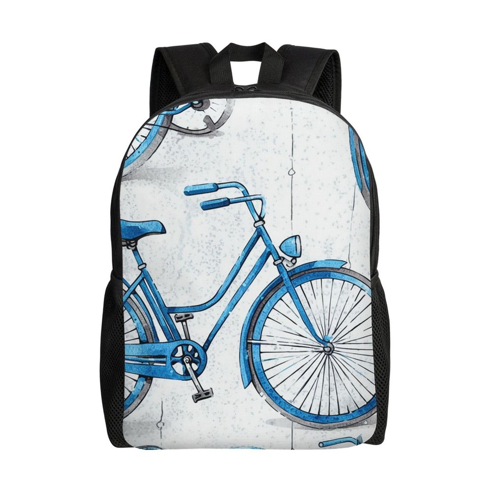 GTKSYNVE Blue bicycle Travel Backpack for Women Men Large Laptop Bag 16.1Inch College Bag Casual Daypack