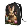 GTKSYNVE Easter Egg Bunny Travel Backpack for Women Men Large Laptop Bag 16.1Inch College Bag Casual Daypack view 2