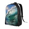 GTKSYNVE Big Ocean Wave Travel Backpack for Women Men Large Laptop Bag 16.1Inch College Bag Casual Daypack view 2