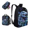 KEIAHUAN Dinosaur Pattern School Backapck for Boys Elementary Kindergarten Kids School Bag Casual Daypack Middle Student Travel College Bookbag with Lunch Box Pencil Case view 2