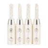 4Pcs BFA Banana Plug, Silver Plated Banana Plugs Connector for 7Mm/0.3in Speaker Wire, Ideal for Audio Systems view 1