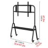 HOLGVE Mobile TV Stand, Mobile TV Cart on Wheels, Rolling TV Stand for 60-85 Inch TV, TV Cart Floor Stand with Mount, Portable TV Stand for Bedroom, Office(White) view 2