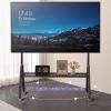 HOLGVE Mobile TV Stand, Mobile TV Cart on Wheels, Rolling TV Stand for 60-85 Inch TV, TV Cart Floor Stand with Mount, Portable TV Stand for Bedroom, Office(White) view 3