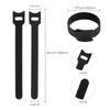 200 PCS 6 inch Reusable Fastening Cable Ties Cord Wrap and Hook Loop Cable Management - Black view 2