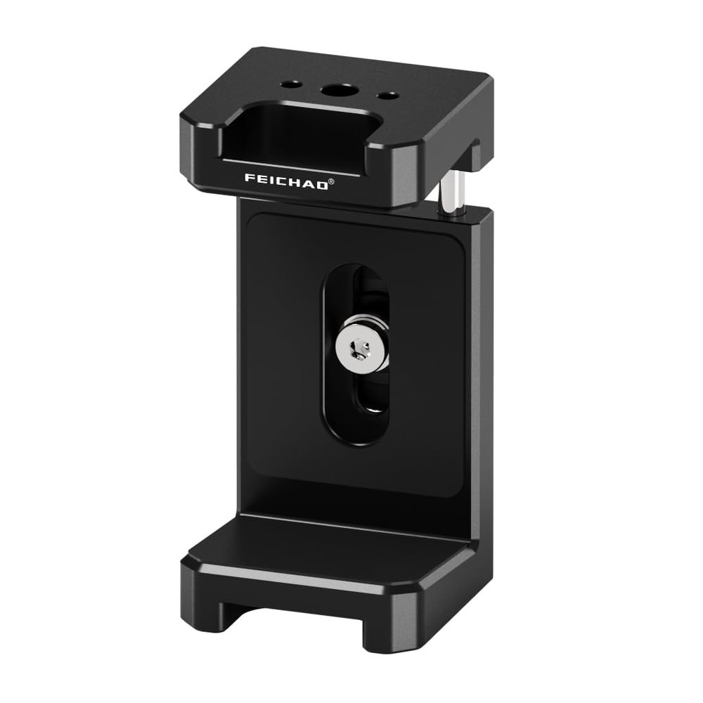 FEICHAO Mobile Phone Power Clip Holder Built-in 1/4 Screw Hole, Cold Shoe Mount Bracket for SLR Cell Phone Power Charging Accessories