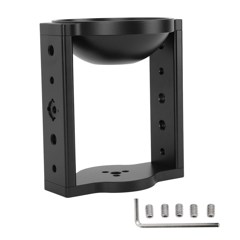 100mm Tripod Head Bowl Riser, Aluminum Alloy Half Ball Flat to Bowl Adapter, with 1/4in 3/8in Threaded Holes, for DSLR Rail Slider, Heavy Duty, Load 10kg
