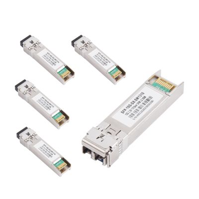 WSOLDMA 1/5/10PCS Fiber SFP Module Fiber Transceiver Modular - Single Mode, 10G, 850nm/1310nm/1550nm, 2LC Connector Fit for Ethernet Switch (5PCS, 80KM 1550nm)