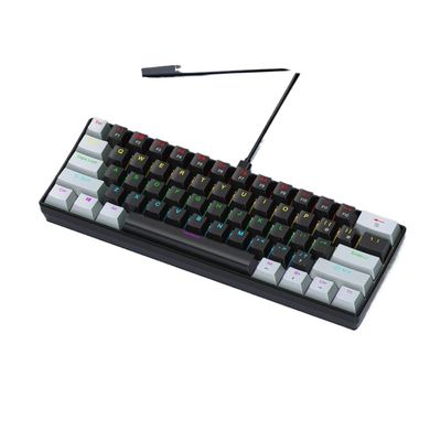 APOJHGF 60% Wired Mechanical Keyboard K61 61 RGB Backlit Black White Red Red Blue Switches Compatible with Multiple Devices(Black Grey)