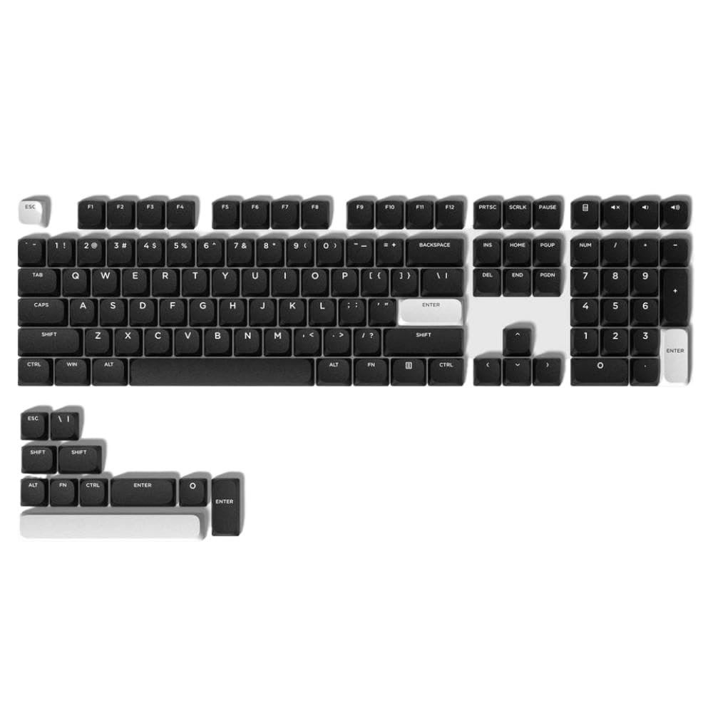 APOJHGF 129 Double Shot PBT Keycaps Low Profile Compatible with 60 Percent 65 Percent 75 Percent 100 Percent Keyboards Compatible with and MX Switches(129 Keys Black)