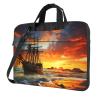 Laptop Sleeve Bag Shockproof Notebook Case Pirate Ship in The Sunset Computer Carrying Case with Shoulder Strap 15.6 inch view 1