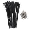 100 Set Plastic Black Cable Tie, Mountable Heads Screw Mount Cable Ties for Installations Organization Home Storage view 1