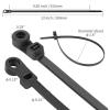 100 Set Plastic Black Cable Tie, Mountable Heads Screw Mount Cable Ties for Installations Organization Home Storage view 2