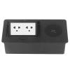 Desktop Socket Concealed Power Strip Table Connection Box 3 Hole Outlets Wireless Charging 15A AC view 2