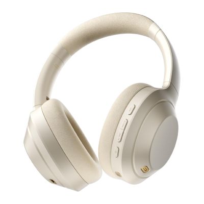iKF T1 Max Wireless Bluetooth Over Ear Headphones,Active Noise Cancellation, Up to 100H Playback, HiFi Sound 40mm Drivers,Dual Device Connection, Wired Mode,for Travel, Work, Gaming,School (Offfwhite)