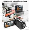 ciciglow Video Camera Camcorder, 4K 64MP Video Recorder, 28X Digital Zoom, Auto Focus, 3 Inch Rotation Screen Portable Digital Camera Recorder with LED Light for Travel view 4