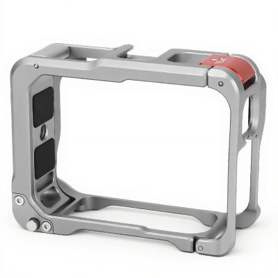 Aluminium Alloy Camera Protective Cage for Pro 2, Lightweight Camera Housing Frame Cage Quick Release Flip, Cold Shoe Expansion Interface, Foam Padding