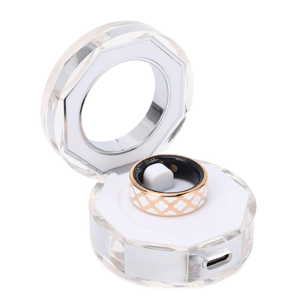 Vikye Smart Ring Health Tracker, Water Proof Sleep Tracking Wearable Health Rings, Health Fitness Tracker Rings with Charging Case, with Multiple Sport Modes (19.1mm / 0.75in)