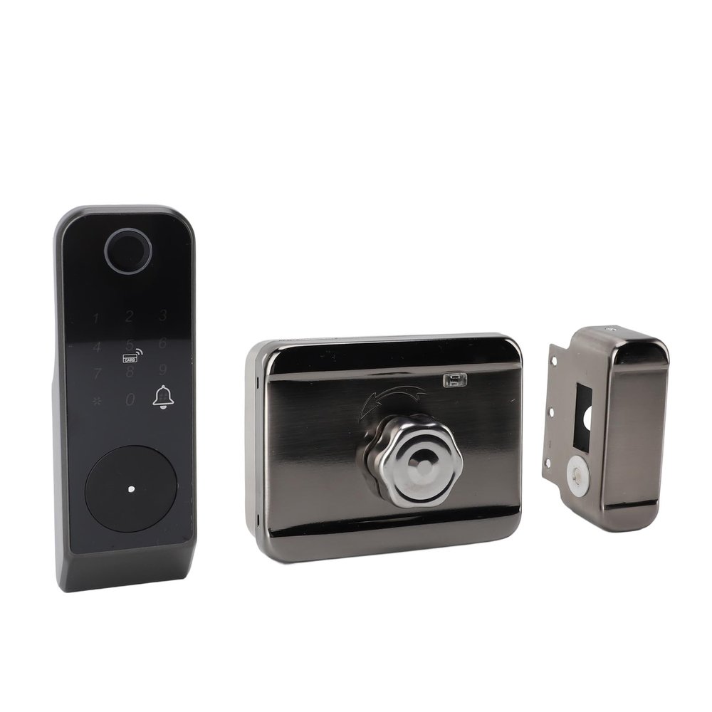 Smart Lock with Double Fingerprint Removal, Password, Map Can Be Connected, IP66 Smart Door Lock for Indoor and Outdoor Areas