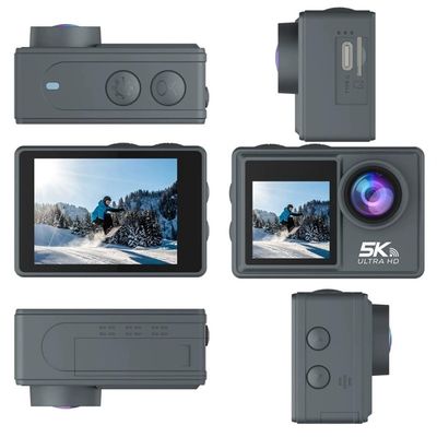 WACLA Action Camera 5K 60FPS 480MP, WiFi Adjustable Wide Angle Dual Screen Camera, 170Ultra Wide-Angle and Six-Axis Anti-Shake, for Cycling,M40TR