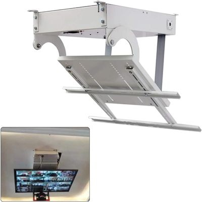 JDJXYNSRT Electric Ceiling TV Mount, Ceiling TV Bracket, Electric Adjustable Angle Ceiling TV Mount Bracket, Remote Control Large Flip Down Motorized Pitched Roof(56-65in TV)