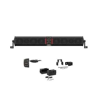 Wet Sounds STEALTH-XT-8-B Stealth XT 8 Speaker All-in-One Amplified Bluetooth Soundbar with Remote  Black with Slider Brackets and .75" Square Clamps