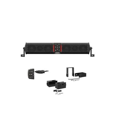 Wet Sounds STEALTH-XT-6-B Stealth XT 6 Speaker All-in-One Amplified Bluetooth Soundbar with Remote  Black with Slider Brackets and 1.25" Square Clamps