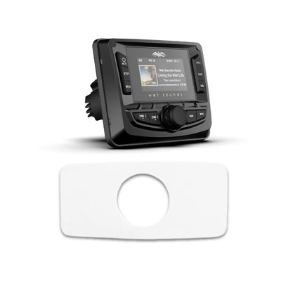 wet sounds WS-MC-2 with Marine SEADASH3W Universal Marine 3" Radio Dash Kit - White