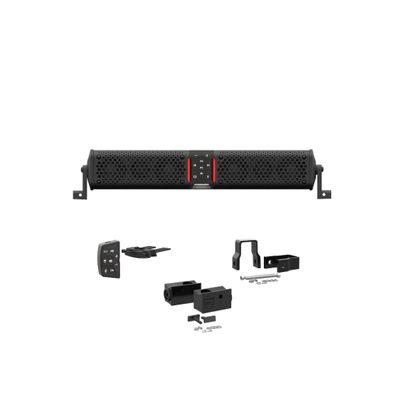 Wet Sounds STEALTH-XT-6-B Stealth XT 6 Speaker All-in-One Amplified Bluetooth Soundbar with Remote  Black with Slider Brackets and 1.00" Square Clamps