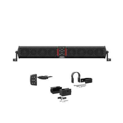 Wet Sounds STEALTH-XT-8-B Stealth XT 8 Speaker All-in-One Amplified Bluetooth Soundbar with Remote  Black with Slider Brackets and 1.50" Round Clamps