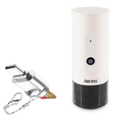 BoxWave Adapter Compatible with Aroma Portable Mini Espresso Maker - Micro SD Card miniReader, USB Type-C OTG Reader USB3.0 Adapter Keychain - Metallic Silver