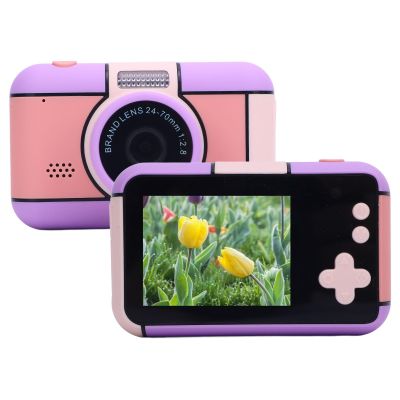 32MP 1080P Digital Camera for Kids, Selfie Record Toy with 32G Memory Card, Screen, LED Flash, Small Camera for Boys Girls Photography, Easy Sharing (Blue) (Purple)