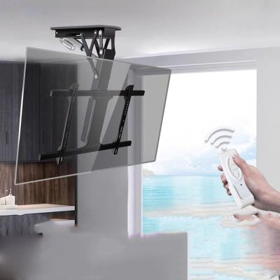 JDJXYNSRT Motorized Ceiling TV Mount, Fits 32-70/50-90 Inch TVs Motorized TV Stand, Hidden Drop Down TV Lift, Telescopic Electric TV Lift with Auto Lifting, 0-85 Flip Down, Motori