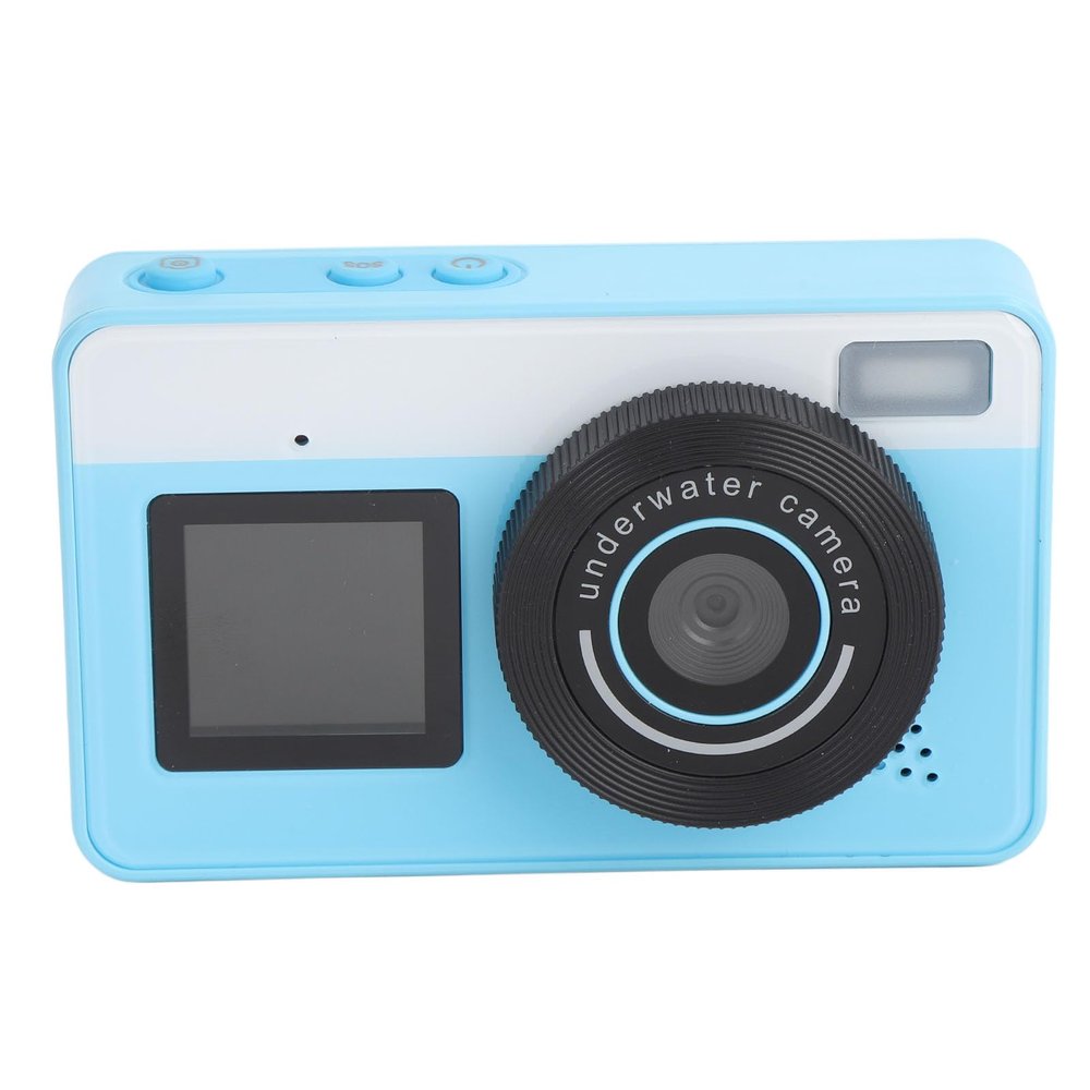 Digital Camera 48MP, Underwater Vlogging Camera with 1.44 Inch Front Screen and 2.88 Inch Rear Screen, 18x Zoom, with Fill Light, Filters (Blue)