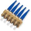 95-200-51 Pack of 5 UniCam Connectors, ST Compatible; Single-Mode OS2 Pretium Fiber Optic Connector; Amber Housing, Blue Boot; Field-Installable; Corning Logo view 1