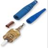 95-200-51 Pack of 5 UniCam Connectors, ST Compatible; Single-Mode OS2 Pretium Fiber Optic Connector; Amber Housing, Blue Boot; Field-Installable; Corning Logo view 2