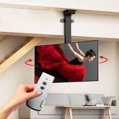 JDJXYNSRT Ceiling Mount for TV, Height Adjustable Swivel Ceiling TV Mount for 32-70 Inch Flat & Curved TV Up to 60kg Max VESA 600x400mm(Lifting 730-1730mm)