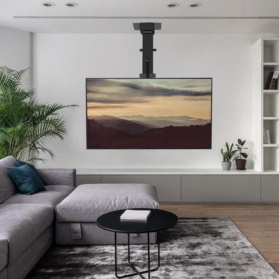 JDJXYNSRT TV Floor Stand - Electric TV Ceiling Mount - 360 Manual Rotation TV Lift, Fits 32-70 Inch Motorized TV Stand, with Remote Control Motorized TV Mount, Adjustable Ceiling