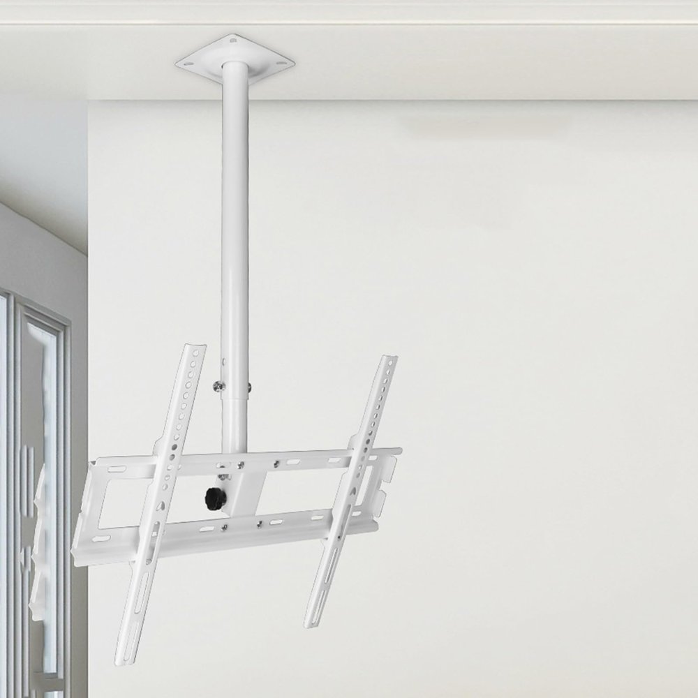 JDJXYNSRT TV Ceiling Mount Bracket - Ceiling TV Mount, Adjustable Height and Tilt Swivel Ceiling TV Bracket, for 32-55 Inch TV Mount, Max 400x400mm, Metal Expansion Screw Fixing Ceiling TV,2m