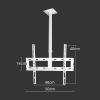 JDJXYNSRT TV Ceiling Mount Bracket - Ceiling TV Mount, Adjustable Height and Tilt Swivel Ceiling TV Bracket, for 32-55 Inch TV Mount, Max 400x400mm, Metal Expansion Screw Fixing Ceiling TV,2m view 3