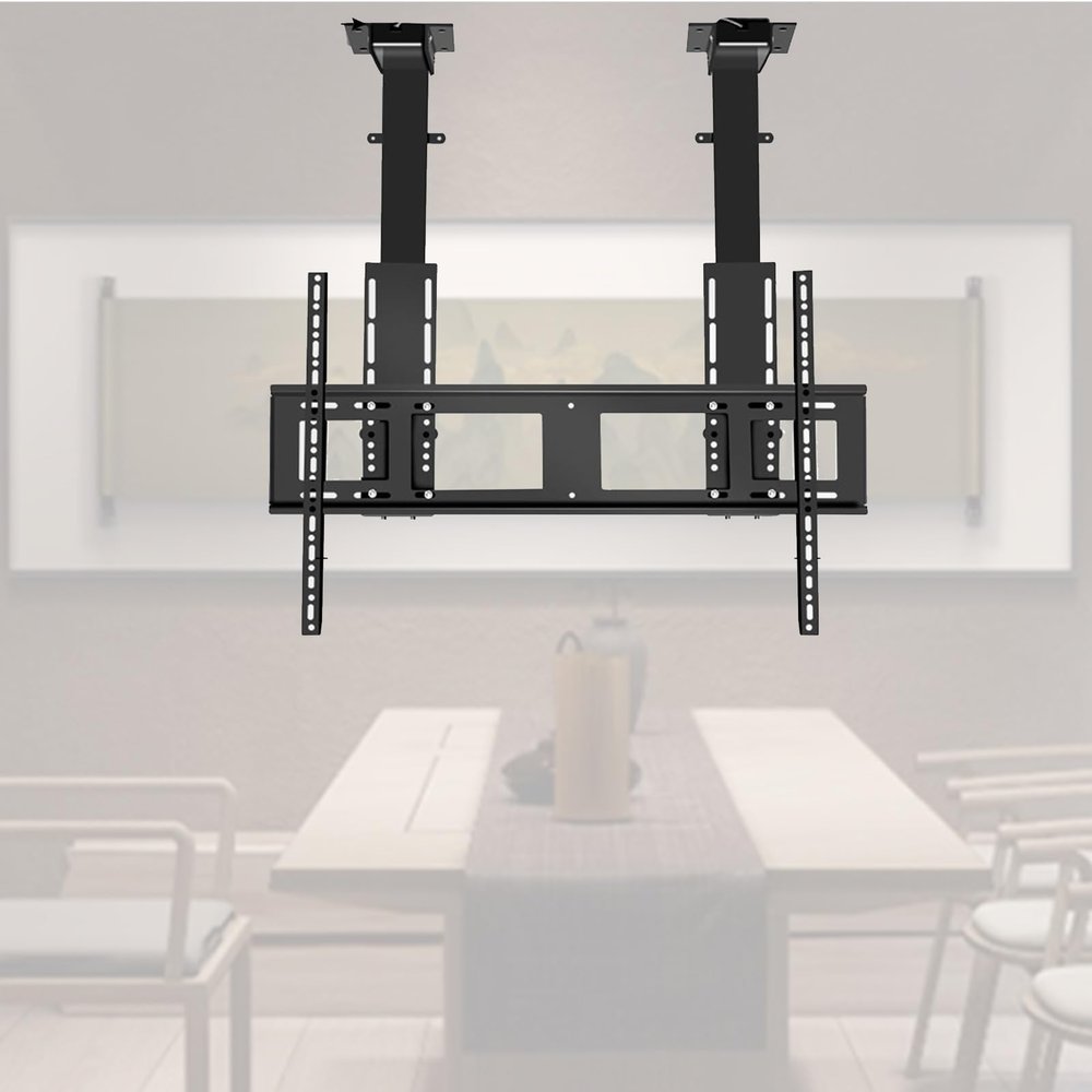 JDJXYNSRT Motorized Ceiling TV Mount, Adjustable Height Electric TV Lift with Remote Control, Telescopic Electric TV Lift with Auto Lifting, Fits 55-120 Inch Motorized TV Stand (Si