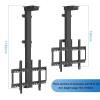 JDJXYNSRT LCD TV Floor Stand - Electric Ceiling TV Mount, for 26-70 Inch TVs, Height Adjustable Motorized Ceiling TV Mount with Remote Control, Load Capacity Up to 60kg view 3
