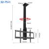 JDJXYNSRT Electric TV Ceiling Mount - 360 Manual Rotation TV Lift, Fits 32-75 Inch Motorized TV Stand, Adjustable Ceiling TV Mount Bracket, with Remote Control Motorized TV Mount view 2