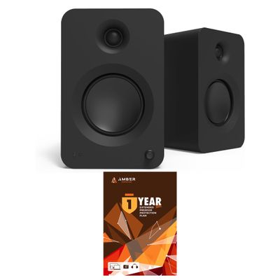 Kanto REN MB Bluetooth Powered Bookshelf Speakers - Matte Black Pair with 1 Year Amber Protection Extension Plan (2024)