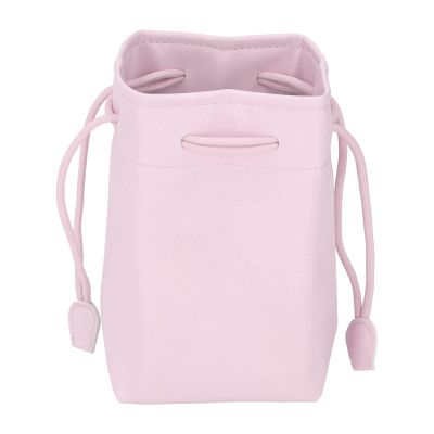 Mtlavishness PU Leather Drawstring Pouch Bag Ultra Soft and Portable for Instant Mini Mirrorless and Digital Cameras During Travel with Size 19.5 X 11.5 X 7.5cm (Pink)