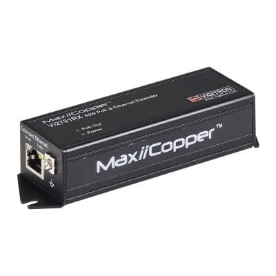 Vi2701RX MaxiiCopper 1-Port Ethernet & PoE Extender Receiver  74W PoE, UTP up to 3,000ft, MegaPixel Certified